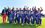 19 September 2020; The YMCA team celebrate with the cup following the All-Ireland T20 Cup Final match between YMCA and Donemana at CIYMS Cricket Club in Belfast. Photo by Sam Barnes/Sportsfile