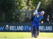 19 September 2020; Ashley Buchanan of Donemana plays a shot during the All-Ireland T20 Cup Final match between YMCA and Donemana at CIYMS Cricket Club in Belfast. Photo by Sam Barnes/Sportsfile