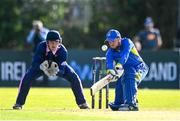 19 September 2020;  Mark Moore of Donemana plays a shot before being caught by Harry Tector of YMCA during the All-Ireland T20 Cup Final match between YMCA and Donemana at CIYMS Cricket Club in Belfast. Photo by Sam Barnes/Sportsfile