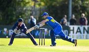 19 September 2020; William McBrine of Donemana plays a shot watched by JJ Cassidy of YMCA during the All-Ireland T20 Cup Final match between YMCA and Donemana at CIYMS Cricket Club in Belfast. Photo by Sam Barnes/Sportsfile