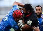 19 September 2020; Billy Vunipola of Saracens is tackled by Josh van der Flier of Leinster during the Heineken Champions Cup Quarter-Final match between Leinster and Saracens at the Aviva Stadium in Dublin. Photo by Ramsey Cardy/Sportsfile