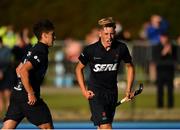 19 September 2020; Ben Nelson of Lisnagarvey celebrates after scoring his side's second goal during the Men's Hockey Irish Senior Cup Final match between Lisnagarvey and UCD at Lisnagarvey Hockey Club in Lisburn, Down. Photo by Seb Daly/Sportsfile