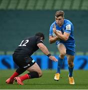 19 September 2020; Garry Ringrose of Leinster in action against Brad Barritt of Saracens during the Heineken Champions Cup Quarter-Final match between Leinster and Saracens at the Aviva Stadium in Dublin. Photo by Ramsey Cardy/Sportsfile