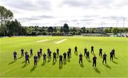 20 September 2020; Both teams and match officials stand for a photograph ahead of the All-Ireland T20 European Cricket League Play-Off match between CIYMS and YMCA at CIYMS Cricket Club in Belfast. Photo by Sam Barnes/Sportsfile