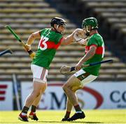 20 September 2020; Tomás McGrath, left, celebrates after scoring his side's second goal, in the 20th minute, with his Loughmore-Castleiney team-mate Ciaran McGrath during the Tipperary County Senior Hurling Championship Final match between Kiladangan and Loughmore-Castleiney at Semple Stadium in Thurles, Tipperary. Photo by Ray McManus/Sportsfile