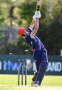 20 September 2020; Harry Tector of YMCA is bowled by Mark Adair of CIYMS during the All-Ireland T20 European Cricket League Play-Off match between CIYMS and YMCA at CIYMS Cricket Club in Belfast. Photo by Sam Barnes/Sportsfile