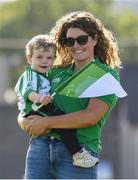 20 September 2020; Baltinglass supporter Alex Connor, with her 1 year old son Rua, before the Wicklow County Senior Football Championship Final match between Tinahely and Baltinglass at Joule Park in Aughrim, Wicklow. Photo by Matt Browne/Sportsfile