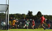 20 September 2020; Patrick Burke of Baltinglass scores his side's first goal past Tinahely goalkeeper Alan Nolan during the Wicklow County Senior Football Championship Final match between Tinahely and Baltinglass at Joule Park in Aughrim, Wicklow. Photo by Matt Browne/Sportsfile