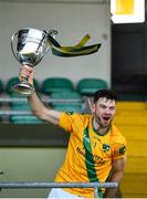 20 September 2020; Kilmoyley captain John B O'Halloran lifts the cup following the Kerry County Senior Hurling Championship Final match between Kilmoyley and Causeway at Austin Stack Park in Tralee, Kerry. Photo by David Fitzgerald/Sportsfile