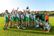 20 September 2020; Baltinglass captain Kevin Murphy lifts the cup as his team-mates celebrate after the Wicklow County Senior Football Championship Final match between Tinahely and Baltinglass at Joule Park in Aughrim, Wicklow. Photo by Matt Browne/Sportsfile