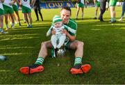 20 September 2020; John McGrath of Baltinglass with his baby daughter Katie after the Wicklow County Senior Football Championship Final match between Tinahely and Baltinglass at Joule Park in Aughrim, Wicklow. Photo by Matt Browne/Sportsfile