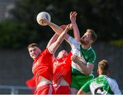 20 September 2020; Kevin Murphy of Baltinglass in action against Alan Dillon and Shane Hogan of Tinahely during the Wicklow County Senior Football Championship Final match between Tinahely and Baltinglass at Joule Park in Aughrim, Wicklow. Photo by Matt Browne/Sportsfile