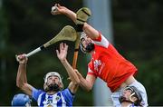 20 September 2020; Seán Moran of Cuala catches the last ball of the game ahead of David Curtin, left, and Pearse Christie of Ballyboden St Enda's during the Dublin County Senior Hurling Championship Final match between Ballyboden St Enda's and Cuala at Parnell Park in Dublin. Photo by Piaras Ó Mídheach/Sportsfile