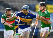 20 September 2020; Joe Gallagher of Kiladangan in action against Willie Eviston, left, and Lorcan Egan of Loughmore-Castleiney during the Tipperary County Senior Hurling Championship Final match between Kiladangan and Loughmore-Castleiney at Semple Stadium in Thurles, Tipperary. Photo by Ray McManus/Sportsfile