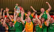 20 September 2020; Dungannon Thomas Clarkes captain Padraig McNulty lifts the trophy following their victory in the Tyrone County Senior Football Championship Final match between Trillick St. Macartan’s and Dungannon Thomas Clarkes at Healy Park in Omagh, Tyrone. Photo by Ramsey Cardy/Sportsfile