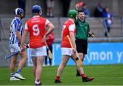 20 September 2020; Referee Seán Stack shows the red card to Conal Keaney of Ballyboden St Enda's, left, for a second yellow card offence during the Dublin County Senior Hurling Championship Final match between Ballyboden St Enda's and Cuala at Parnell Park in Dublin. Photo by Piaras Ó Mídheach/Sportsfile
