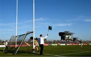 20 September 2020; An umpire waves a green flag to indicate a goal for Trillick St. Macartan’s during the Tyrone County Senior Football Championship Final match between Trillick St. Macartan’s and Dungannon Thomas Clarkes at Healy Park in Omagh, Tyrone. Photo by Ramsey Cardy/Sportsfile