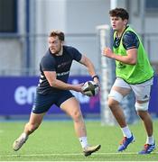22 September 2020; Liam Turner, left, and Alex Soroka during a Leinster Rugby Academy training session at Energia Park in Dublin. Photo by Ramsey Cardy/Sportsfile