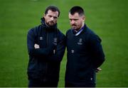 21 September 2020; Waterford coaches Fran Rockett, left, and John Frost prior to the SSE Airtricity League Premier Division match between Shamrock Rovers and Waterford at Tallaght Stadium in Dublin. Photo by Stephen McCarthy/Sportsfile
