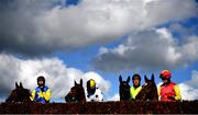 23 September 2020; Runners and riders inspect the jump ahead of the Ballygarry House Hotel Mares Novice Steeplechase at Listowel in Kerry. Photo by Harry Murphy/Sportsfile