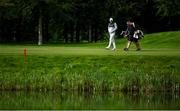 23 September 2020; Jeff Winther of Denmark and his caddie Damian Moore during a practice round ahead of the Dubai Duty Free Irish Open Golf Championship at Galgorm Spa & Golf Resort in Ballymena, Antrim. Photo by Brendan Moran/Sportsfile