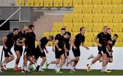 23 September 2020; Dundalk players, lead by John Mountney, right, during a Dundalk training session at Stadionul Sheriff in Tiraspol, Moldova. Photo by Alex Nicodim/Sportsfile