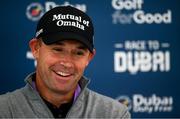 23 September 2020; Padraig Harrington of Ireland during a press conference after his practice round ahead of the Dubai Duty Free Irish Open Golf Championship at Galgorm Spa & Golf Resort in Ballymena, Antrim. Photo by Brendan Moran/Sportsfile
