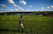 23 September 2020; Jockey Paddy Mullins jogs the course as runners and riders go to post prior to the Brandon Hotel Beginners Steeplechase at Listowel in Kerry. Photo by Harry Murphy/Sportsfile
