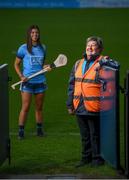 24 September 2020; AIG Insurance today launched the 2020 Dublin All-Ireland GAA Season with a tribute to club volunteers, members and frontline workers. GAA Volunteer Brigid Tolster and Dublin camogie player Emma O’Byrne were in Parnell Park as part of the launch. Photo by Stephen McCarthy/Sportsfile