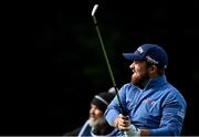 24 September 2020; Shane Lowry of Ireland watches his second shot on the 17th fairway during day one of the Dubai Duty Free Irish Open Golf Championship at Galgorm Spa & Golf Resort in Ballymena, Antrim. Photo by Brendan Moran/Sportsfile