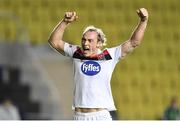 24 September 2020; Greg Sloggett of Dundalk celebrates his side's first goal, scored by Sean Murray, during the UEFA Europa League Third Qualifying Round match between FC Sheriff Tiraspol and Dundalk at the Stadionul Sheriff in Tiraspol, Moldova. Photo by Alex Nicodim/Sportsfile