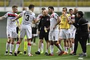 24 September 2020; Patrick Hoban of Dundalk and his team-mates during half time of extra time during the UEFA Europa League Third Qualifying Round match between FC Sheriff Tiraspol and Dundalk at the Stadionul Sheriff in Tiraspol, Moldova. Photo by Alex Nicodim/Sportsfile