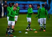 22 September 2020; Brandon Kavanagh of Shamrock Rovers II leads the warm-up ahead of the SSE Airtricity League First Division match between Drogheda United and Shamrock Rovers II at United Park in Drogheda, Louth. Photo by Ben McShane/Sportsfile