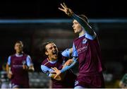 22 September 2020; Mark Doyle of Drogheda United celebrates after scoring his side's third goal with team-mate James Brown, left, during the SSE Airtricity League First Division match between Drogheda United and Shamrock Rovers II at United Park in Drogheda, Louth. Photo by Ben McShane/Sportsfile