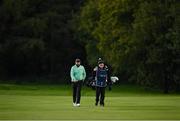 25 September 2020; Shane Lowry of Ireland and his caddie Brian Martin make their way up the 12th fairway during day two of the Dubai Duty Free Irish Open Golf Championship at Galgorm Spa & Golf Resort in Ballymena, Antrim. Photo by Brendan Moran/Sportsfile