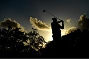 25 September 2020; Shane Lowry of Ireland watches his drive on the 13th tee box during day two of the Dubai Duty Free Irish Open Golf Championship at Galgorm Spa & Golf Resort in Ballymena, Antrim. Photo by Brendan Moran/Sportsfile