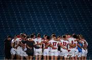 25 September 2020; The Ulster A team huddle following their victory in the A Interprovincial Friendly match between Leinster A and Ulster A at the RDS Arena in Dublin. Photo by Ramsey Cardy/Sportsfile