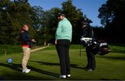 25 September 2020; Paul McGinley chats to Shane Lowry of Ireland on the 8th teebox during day two of the Dubai Duty Free Irish Open Golf Championship at Galgorm Spa & Golf Resort in Ballymena, Antrim. Photo by Brendan Moran/Sportsfile