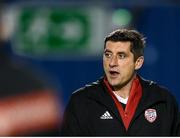 25 September 2020; Derry City manager Declan Devine prior to the SSE Airtricity League Premier Division match between Bohemians and Derry City at Dalymount Park in Dublin. Photo by Stephen McCarthy/Sportsfile