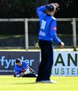 26 September 2020; Peter Chase of Leinster Lightning drops a catch off James McCollum of Northern Knights during the Test Triangle Inter-Provincial Series 50 over match between Leinster Lightning and Northern Knights at Malahide Cricket Club in Dublin. Photo by Sam Barnes/Sportsfile