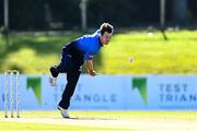 26 September 2020; Curtis Campher of Leinster Lightning bowls during the Test Triangle Inter-Provincial Series 50 over match between Leinster Lightning and Northern Knights at Malahide Cricket Club in Dublin. Photo by Sam Barnes/Sportsfile