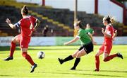 26 September 2020; Eleanor Ryan-Doyle of Peamount United shoots to score her side's fifth goal during the Women's National League match between Shelbourne and Peamount at Tolka Park in Dublin. Photo by Stephen McCarthy/Sportsfile