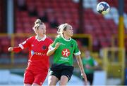 26 September 2020; Stephanie Roche of Peamount United in action against Jess Gleeson of Shelbourne during the Women's National League match between Shelbourne and Peamount at Tolka Park in Dublin. Photo by Stephen McCarthy/Sportsfile
