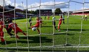 26 September 2020; Stephanie Roche of Peamount United scores her side's fourth goal during the Women's National League match between Shelbourne and Peamount at Tolka Park in Dublin. Photo by Stephen McCarthy/Sportsfile