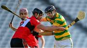 26 September 2020; Shane O'Keeffe of Blackrock in action against David Lowney of UCC during the Cork County Premier Senior Hurling Championship Semi-Final match between Blackrock and UCC at Páirc Ui Chaoimh in Cork. Photo by Eóin Noonan/Sportsfile