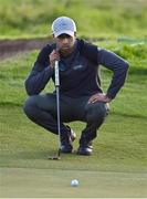 26 September 2020; Aaron Rai of England lines up a putt on the 18th green during day three of the Dubai Duty Free Irish Open Golf Championship at Galgorm Spa & Golf Resort in Ballymena, Antrim. Photo by Brendan Moran/Sportsfile