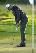 26 September 2020; Aaron Rai of England putts on the 18th green during day three of the Dubai Duty Free Irish Open Golf Championship at Galgorm Spa & Golf Resort in Ballymena, Antrim. Photo by Brendan Moran/Sportsfile