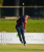 26 September 2020; Karl Robinson of Northern Knights bowls during the Test Triangle Inter-Provincial Series 50 over match between Leinster Lightning and Northern Knights at Malahide Cricket Club in Dublin. Photo by Sam Barnes/Sportsfile