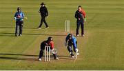 26 September 2020; Simi Singh of Leinster Lightning is almost run out by Gary Wilson of Northern Knights during the Test Triangle Inter-Provincial Series 50 over match between Leinster Lightning and Northern Knights at Malahide Cricket Club in Dublin. Photo by Sam Barnes/Sportsfile