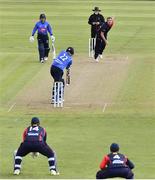 26 September 2020; Kevin O'Brien of Leinster Lightning is bowled LBW by Mark Adair of Northern Knights during the Test Triangle Inter-Provincial Series 50 over match between Leinster Lightning and Northern Knights at Malahide Cricket Club in Dublin. Photo by Sam Barnes/Sportsfile